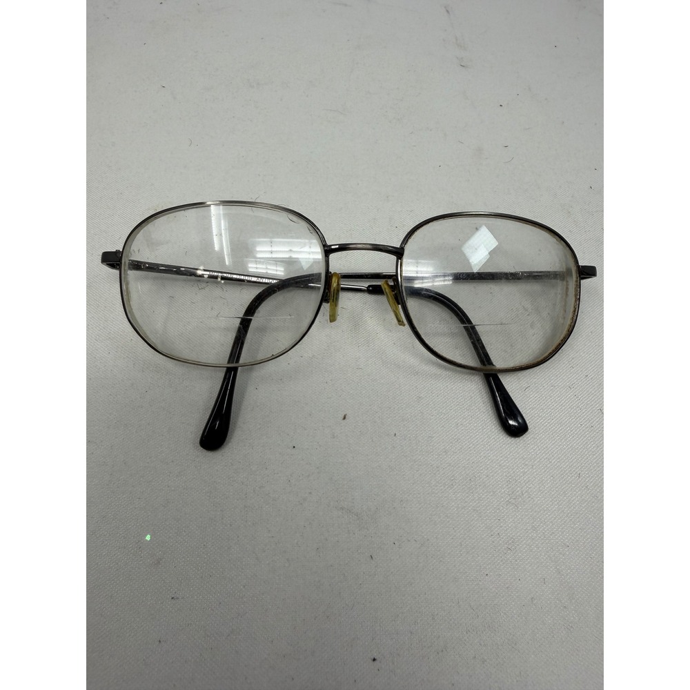 Modern Doug Antique Silver Oval Eyeglasses Metal Frames 56-20-145 Bifocal‎